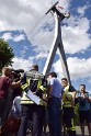 Koelner Seilbahn Gondel blieb haengen Koeln Linksrheinisch P190